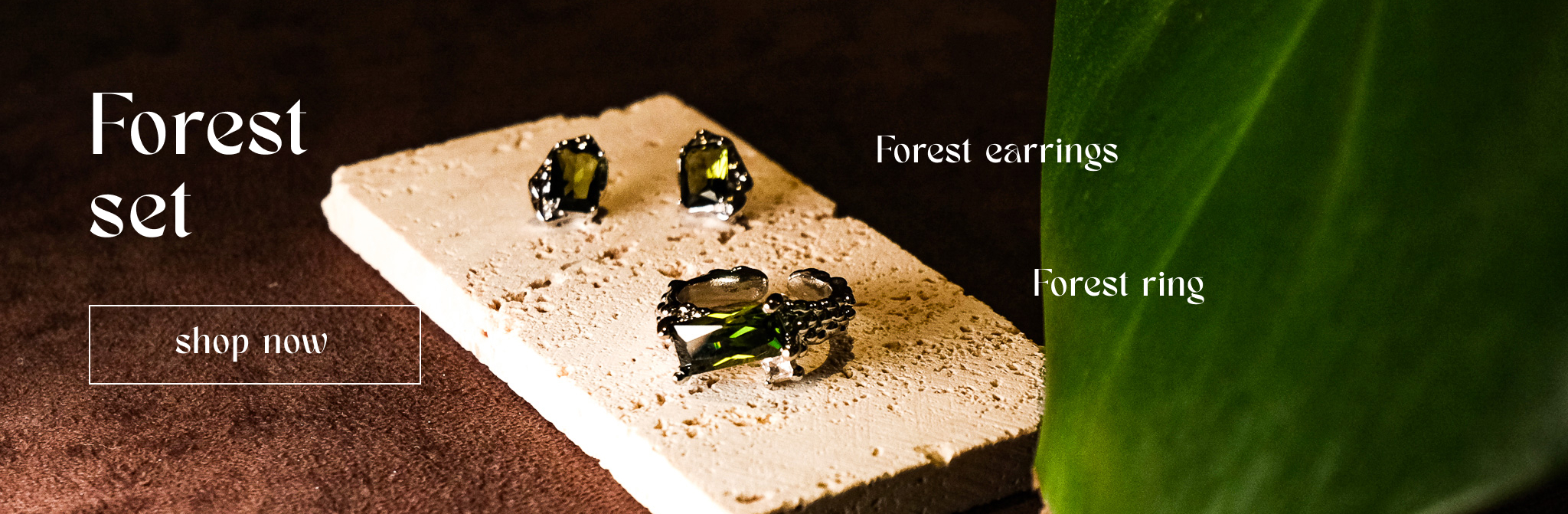 forest earrings and forest ring of rime